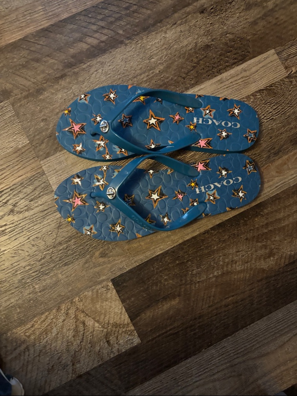 Coach Blue Star-Embellished Flip Flops - Picture 2 of 3